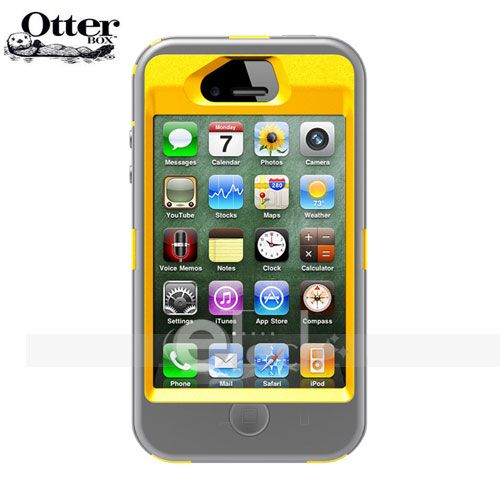 OTTERBOX DEFENDER CASE FOR iPHONE 4S 4G  SUN YELLOW / GUNMETAL GRAY 