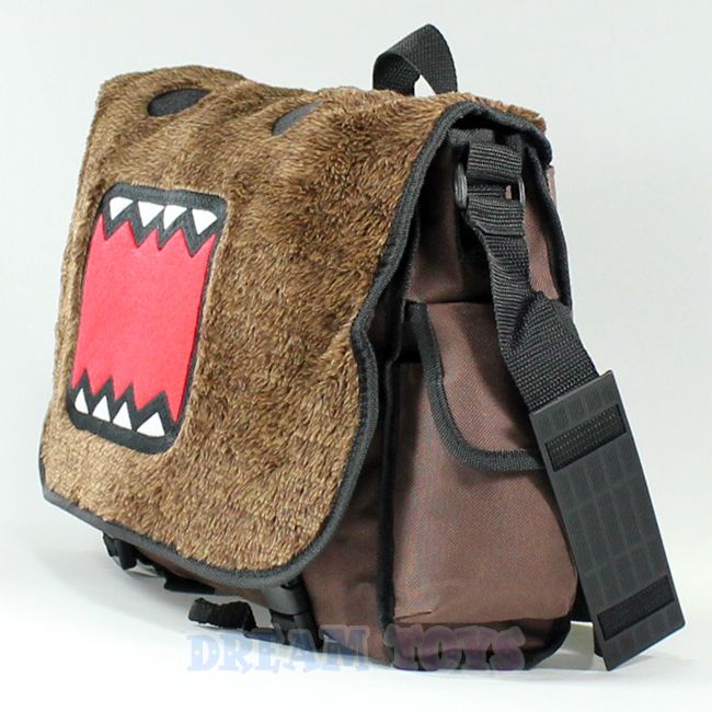 Domo Kun Fuzzy Plush Messenger Bag   Backpack Japanese Anime Domo Kun 