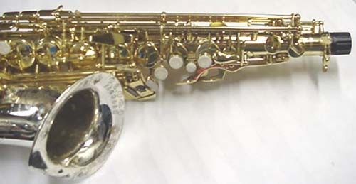 Silver & gold DC Pro series Super 20 style large bell alto sax with 