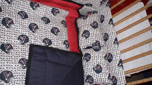 New 7pc NFL Houston Texans Sheet Baby Nursery Crib Set  