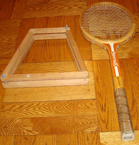 Antique Wood Tennis Racquet Racket Spalding With Case Vintage  