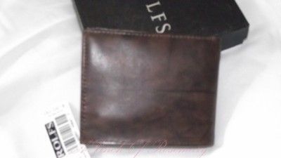 Rolfs Burnished Leather ID Passcase Wallet Brown New  