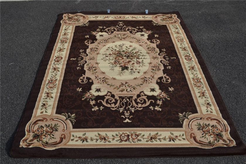 Burgundy Green Beige Black Brown Victorian Area Rug Carpet Floral 