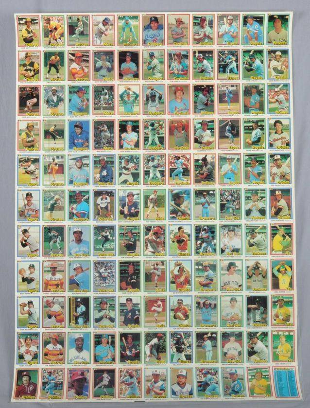 81 Donruss Baseball   COMPLETE SET   5 Uncut Sheets  