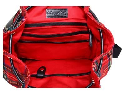 Dooney & Bourke TARTAN BACKPACK RED/BLACK Trim  