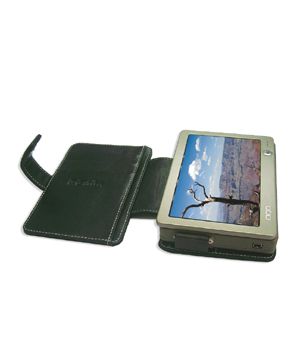 Leather Case for OQO model 01   Book Type (Black)  