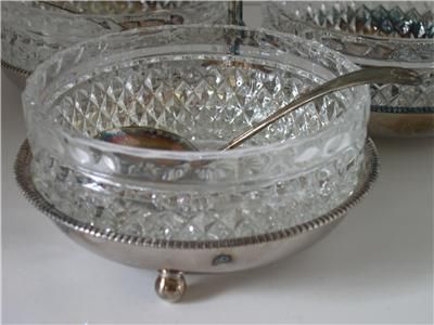 Sheffield de Uberti Italy 3 Bowl Compote Silverplate  