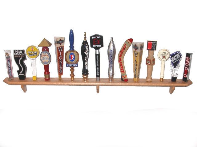 Oak Tap Handle Display Shelf  15 Place  Custom Colors  