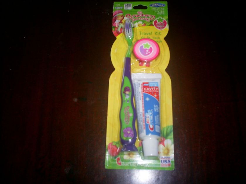 STRAWBERRY SHORTCAKE TOOTHBRUSH GREEN~TOOTHBRUSH COVER~CREST KIDS 