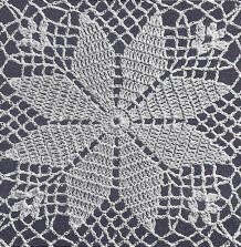 Vintage Crochet PATTERN MOTIF Shining Star Tablecloth  