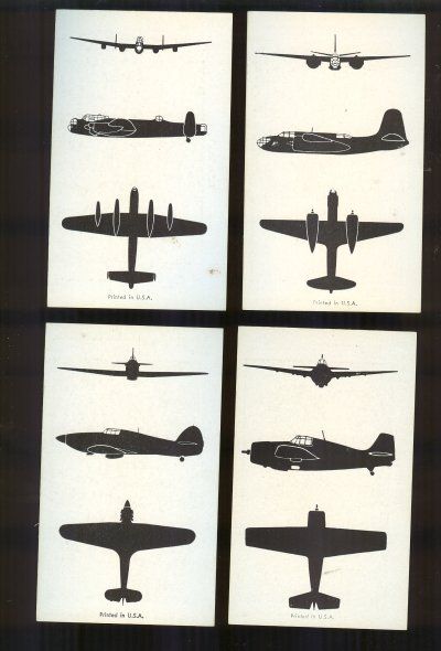 WORLD WAR 2 Era SPOTTERS IDENTIFICATION CARDS PLANES 55 Cards British 