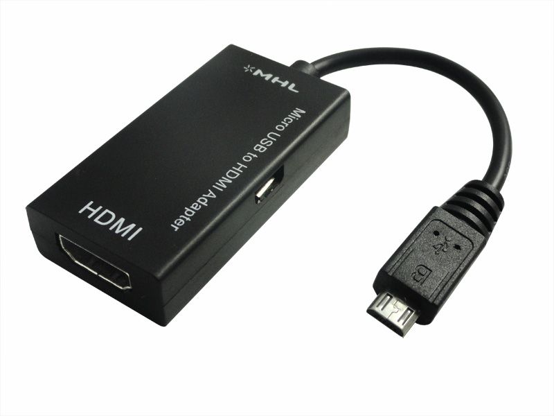 New Black MHL To Micro USB Female & HDMI Female Adapter For HTC 