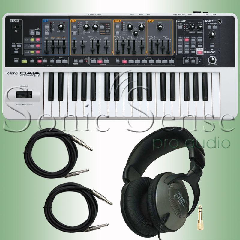 Roland GAIA SH 01 Synthesizer Keyboard Bundle  