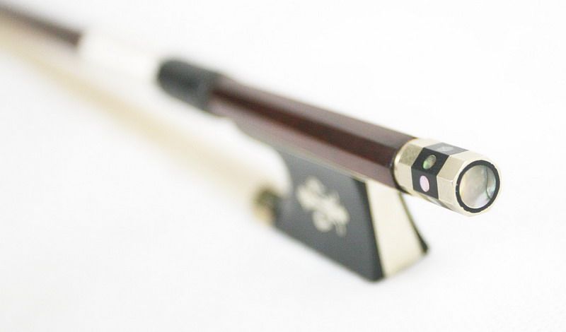 STERLING SILVER Pernambuco Violin Bow Fleur de lys  