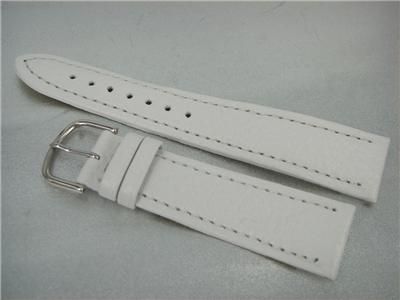 ITALIAN CALF LEATHER REPLACEMENT WATCH BAND 20MM WHITE  