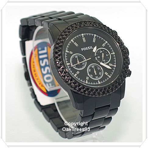 FOSSIL MENS STELLA CHRONOGRAPH BLACK DIAL WATCH CH2672  