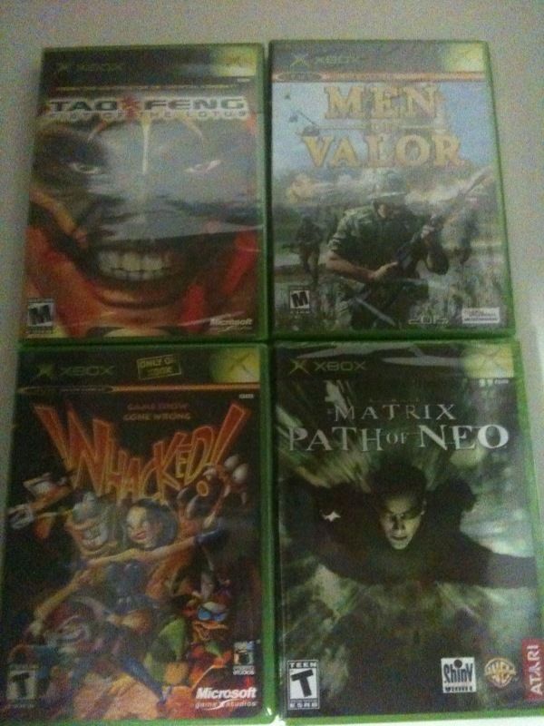 NEW ORIGINAL XBOX GAMES WHACKED, TAO FENG, MATRIX PATH OF NEO , MEN 